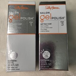 Sally Hansen Salon Gel Polish Set. Step One And Two. Both Are Brand New.